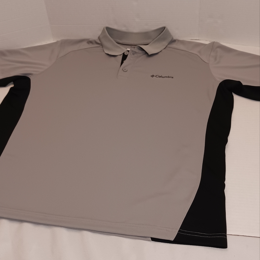 Columbia Omni shade sun protection Polo Large grey and black - Picture 3 of 5